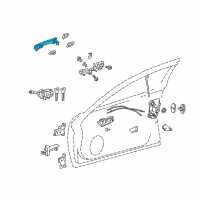 OEM Lexus IS300 Front Door Outside Handle Assembly, Left Diagram - 69220-53030-C0