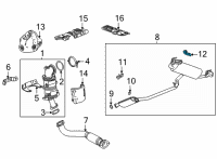 OEM 2022 Cadillac XT5 Muffler & Pipe Hanger Diagram - 84697278