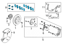 OEM 2022 Acura MDX Set, Rear Pad Diagram - 43022-TYA-A00