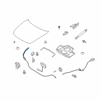 OEM 2013 Infiniti G37 Hood Lock Control Cable Assembly Diagram - 65620-JL01A