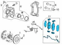 OEM 2021 Cadillac CT5 Front Pads Diagram - 84830631