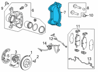 OEM 2022 Cadillac CT5 Caliper Support Diagram - 13529533