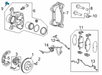 OEM 2022 Cadillac CT5 Caliper Mount Bolt Diagram - 13579698