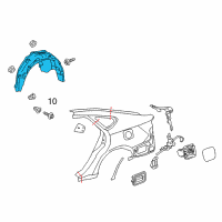 OEM 2014 Toyota Avalon Wheelhouse Liner Diagram - 65637-07020