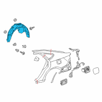 OEM Toyota Avalon Wheelhouse Liner Diagram - 65637-07020