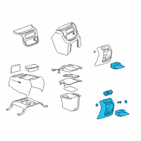 OEM 2000 Chevrolet Tahoe Panel Asm, Front Floor Console Rear Trim *Oak Diagram - 88986172