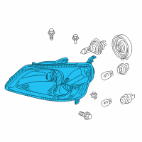 OEM 2002 Honda Civic Headlight Unit, Driver Side Diagram - 33151-S5P-A01