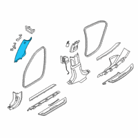 OEM 2018 BMW 750i xDrive Left A-Pillar Alcantara Trim Diagram - 51-43-7-392-497