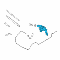 OEM 2012 Hyundai Veracruz Rear Wiper Motor & Linkage Assembly Diagram - 98700-3J000