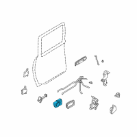 OEM 2002 Nissan Frontier Rear Interior Door Handle Assembly, Left Diagram - 80671-9Z400