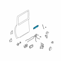 OEM 2001 Nissan Xterra Rear Door Outside Handle Assembly Left Diagram - 82607-7Z400