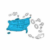 OEM 2008 Honda Pilot Headlight Unit, Driver Side Diagram - 33151-S9V-A11