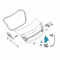 OEM 2014 Ford Special Service Police Sedan Trunk Lock Diagram - DG1Z-5443200-A