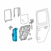 OEM Jeep Wrangler Rear Door Window Regulator Diagram - 68301951AA