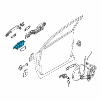 OEM 2012 Nissan Murano Rear Door Inside Handle Assembly Left Diagram - 80671-1AN1A