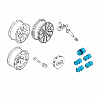OEM 2014 Ford Edge Wheel Lock Kit Diagram - 7T4Z-1A043-A