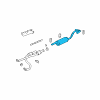 OEM 2009 Chevrolet Express 3500 Exhaust Muffler Assembly (W/ Exhaust Pipe & Tail Pipe) Diagram - 25834228