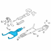 OEM 2013 BMW 550i Front Exhaust Muffler Silencer Resonator Diagram - 18-30-7-646-947