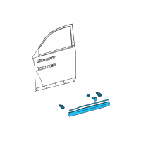 OEM 2010 Toyota Highlander Body Side Molding Diagram - 75071-48902