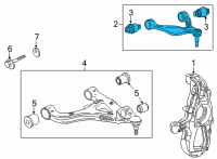 OEM 2022 Chevrolet Corvette Upper Control Arm Diagram - 84831805