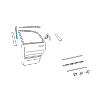 OEM Hyundai Azera Moulding-Rear Door Side Weatherstrip Mt Diagram - 83134-3L000