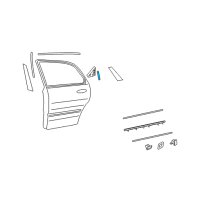 OEM 2011 Hyundai Azera Moulding-Rear Door Side Weatherstrip Diagram - 83154-3L000