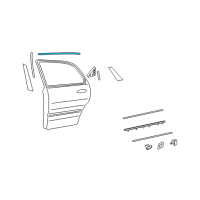 OEM 2008 Hyundai Azera Moulding Assembly-Rear Door Frame, RH Diagram - 83860-3L000