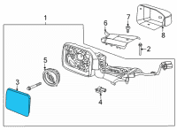 OEM 2022 Ford Bronco GLASS ASY - REAR VIEW OUTER MI Diagram - M2DZ-17K707-A