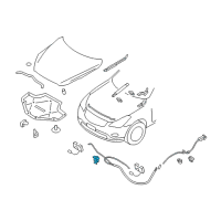 OEM 2016 Infiniti QX50 Hood Lock Control Secondary Assembly Diagram - 65670-1BA0A