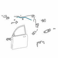 OEM 2001 Hyundai XG300 Front Door Inside Handle Rod Left Diagram - 81371-39000