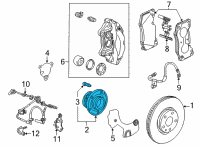 OEM 2021 Chevrolet Corvette Front Hub & Bearing Diagram - 23291487