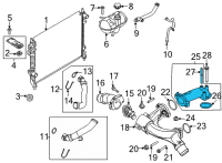 OEM 2022 Ford Mustang Thermostat Outlet Diagram - KR3Z-8592-C