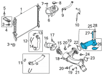 OEM Ford Mustang Thermostat Outlet Diagram - KR3Z-8592-C