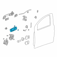 OEM 1999 Acura TL Handle Assembly, Left Rear Inside (Graphite Black) Diagram - 72660-S0K-A03ZB