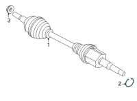 OEM 2022 Ford Bronco Sport Axle Assembly Retainer Clip Diagram - JX6Z-3B498-B
