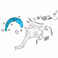OEM 2019 Lexus RX450h Liner, Rear Wheel Housing Diagram - 65638-0E060
