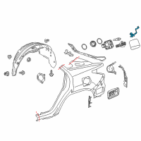 OEM 2022 Lexus RX350L Lock Assembly, Fuel Lid Diagram - 77030-0E050