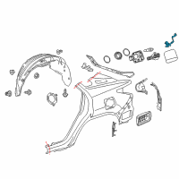 OEM 2019 Lexus RX450h Lock Assembly, Fuel Lid Diagram - 77030-0E061