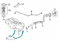 OEM 2022 Nissan Versa Band Assy-Fuel Tank Mounting Diagram - A7406-5EAMA