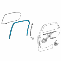 OEM 2018 Lexus RX350 Run, Rear Door Glass Diagram - 68142-0E070