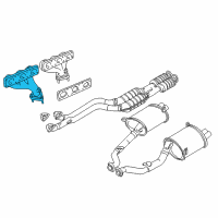 OEM 1996 BMW M3 Exhaust Manifold, Front Diagram - 11-62-1-744-250