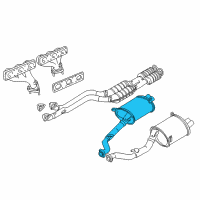 OEM 2001 BMW Z3 Exhaust Muffler Right Diagram - 18-10-1-404-318