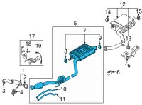 OEM 2022 Kia Sorento MUFFLER COMPLETE-CEN Diagram - 28600P4661