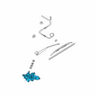 OEM Hyundai Tiburon Rear Wiper Motor & Linkage Assembly Diagram - 98700-2C050