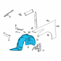 OEM 2019 Cadillac CTS Fender Liner Diagram - 23425354