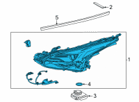 OEM 2021 Toyota Mirai Headlamp Assembly Diagram - 81145-62080