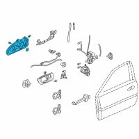 OEM 2001 Acura TL Handle Assembly, Left Front Door (Outer) (Satin Silver Metallic) Diagram - 72180-S0K-A01ZF