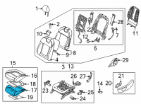 OEM Hyundai Santa Cruz PAD ASSY-FRONT SEAT CUSHION, LH Diagram - 88151-CW010