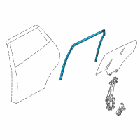 OEM 2019 Nissan Rogue Sport Glass Run Rubber-Rear Door Window, RH Diagram - 82330-6MA0A