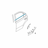 OEM Kia Sorento WEATHERSTRIP Assembly-Rear Door Belt Diagram - 832203E000